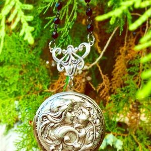 Aphrodite goddess locket  necklace 15 inches long